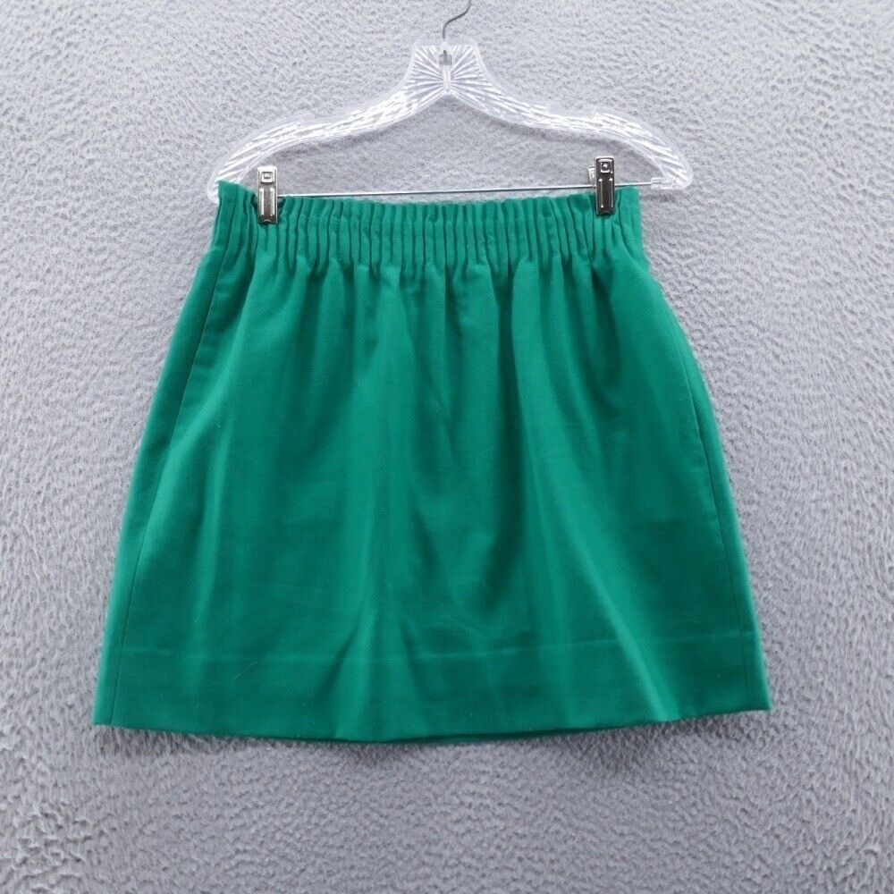 J Crew Womens Linen Paperbag Mini Skirt 6 Kelly Green Lined Preppy Beach